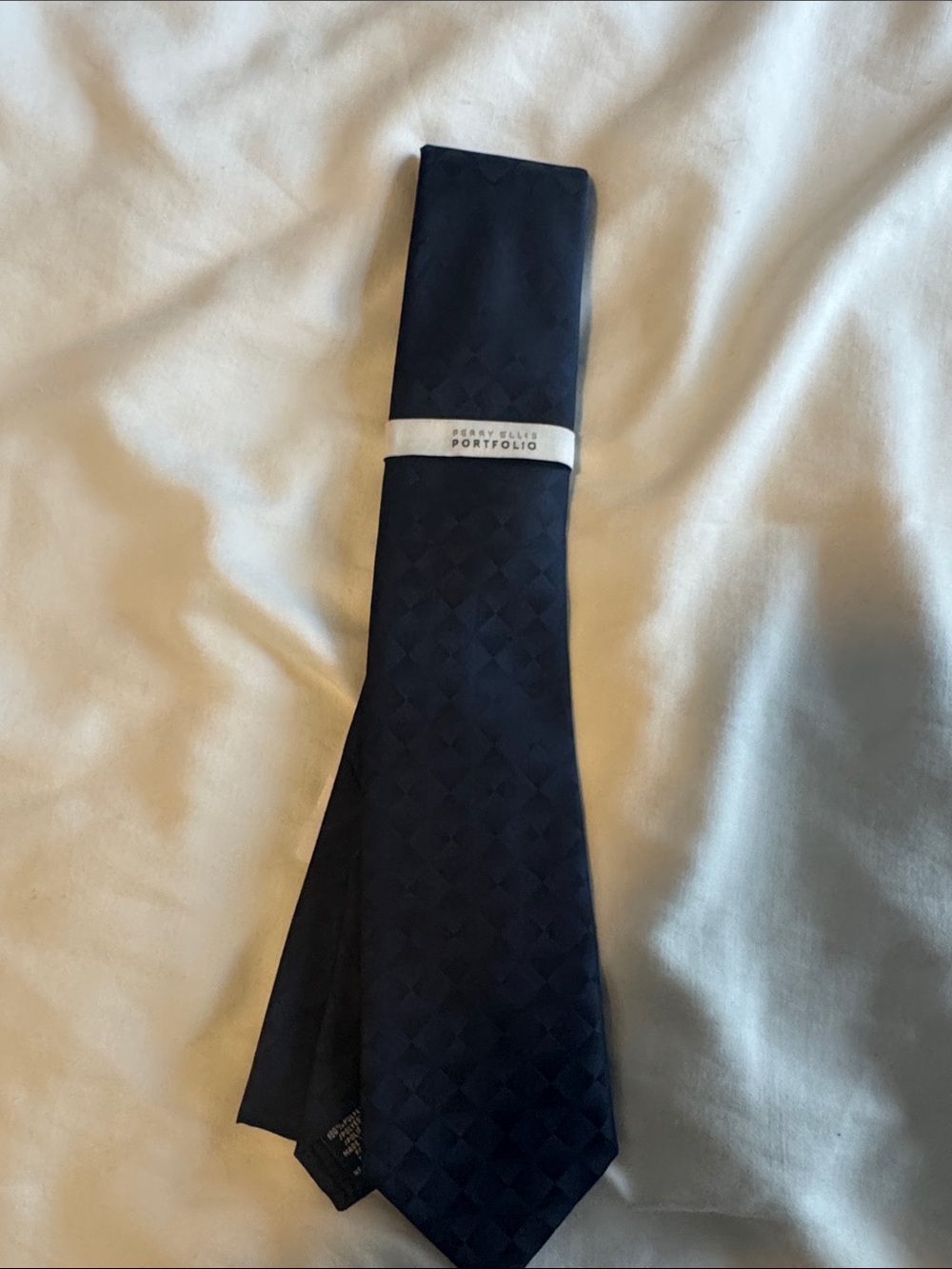 Perry Ellis Deep Navy Diamond Jacquard Tie